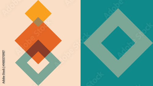 Stacked Transparent Diamonds Abstract Background