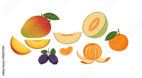 Fresh Summer Fruit Assortment Colorful Mix