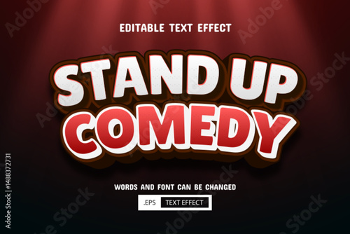 Stand up comedy text - editable 3d text effect