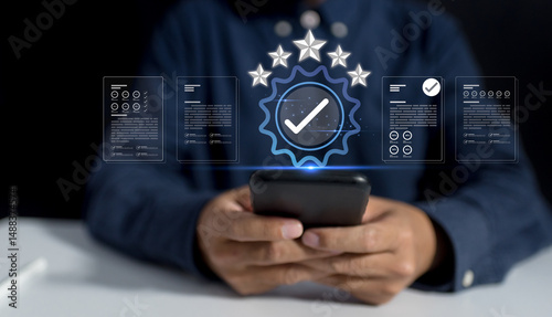 Premium quality assurance concept. Effective quality control document check processes support consistent assurance delivering best results, fostering long-term client relationships verified standards