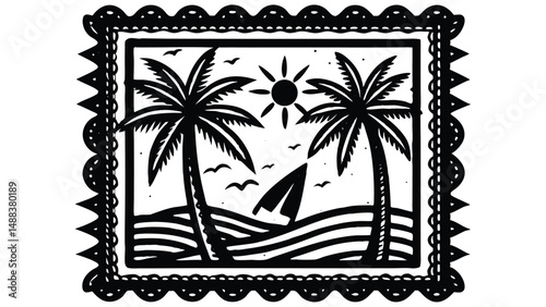 Summer Beach Vacation Vector Illustration Design