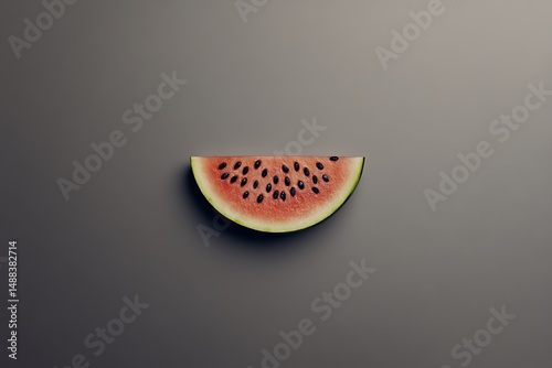 Watermelon slice on simple minimalist background