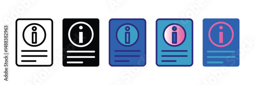 Information Icon Set Multiple Style Collection