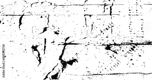 Wallpaper Mural Black and white grunge urban texture vector with copy space. Abstract illustration surface dust and rough dirty wall background with empty template.  Vector illustration Torontodigital.ca