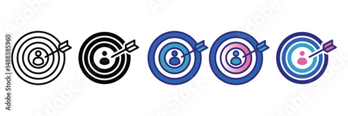 Target Audience Icon Set Multiple Style Collection