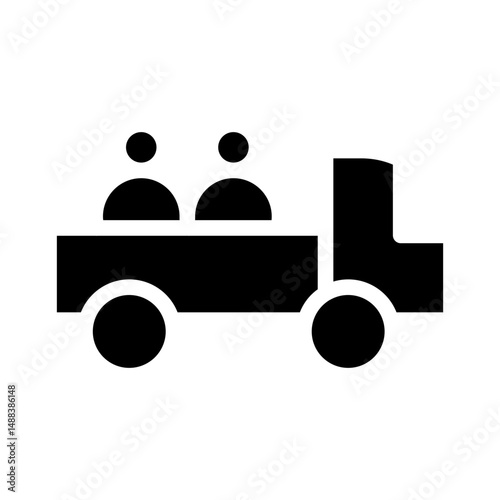 pickup truck glyph icon
