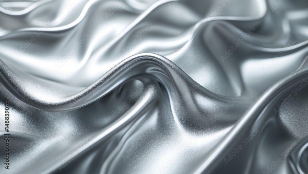 Obraz premium Abstract texture background of brushed silver foil wave metal sheet