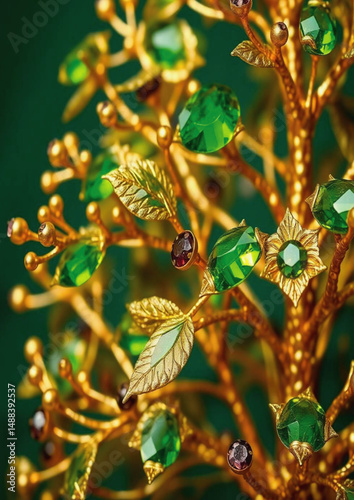tree art, metal tree sculpture, gemstone tree, Feng Shui tree,