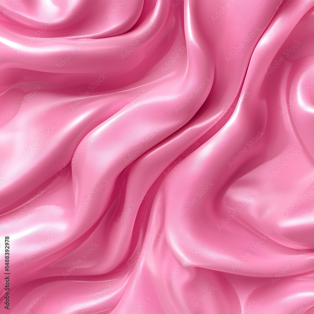 Fototapeta premium Pink silk fabric texture, soft waves, elegant background, ideal for design