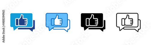 Feedback Multi Style - Thumbs up in a speech bubble icon for social media interactions