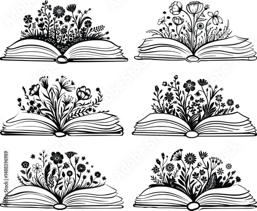 Floral Book, Book with Flowers, Reading