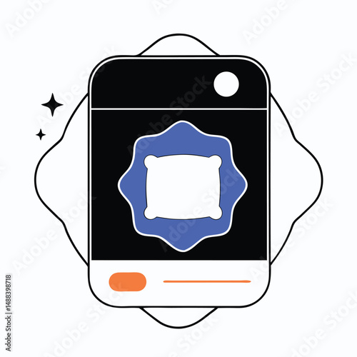 Modern phone screen illustrating a pillow design simple minimalist concept