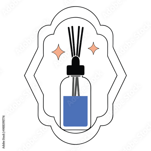 Modern reed diffuser illustration on a white background for relaxation and wellness designs