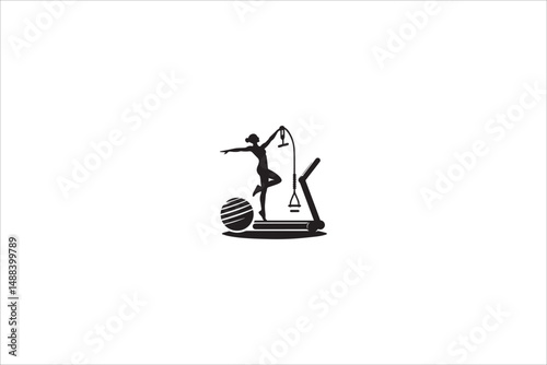 exercise instument  silhouette with a simple, understated design set against a white background