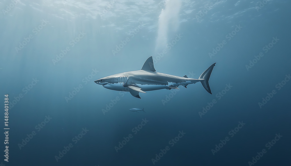 Great White Shark Ocean Depth. Great White Shark Ocean Depth.