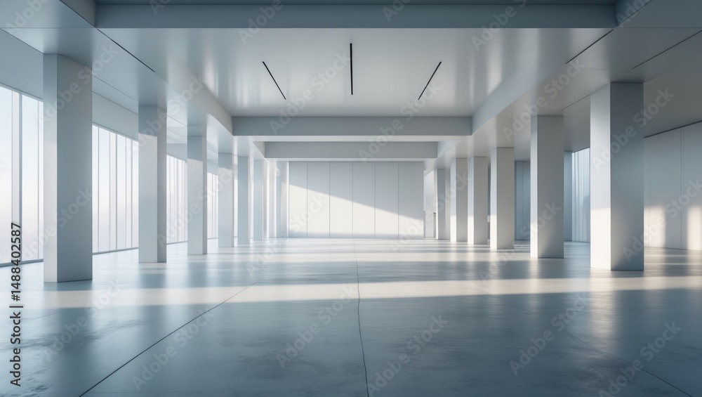 Contemporary space devoid of furniture in an open-plan office. Contemporary space devoid of furniture in an open-plan office.