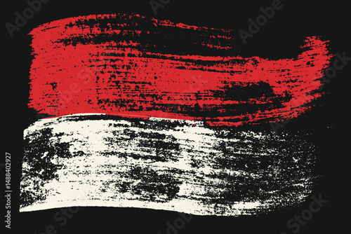 Indonesia or Monaco Flag Brush. illustration vector graphic of Indonesian flag good for independen day.