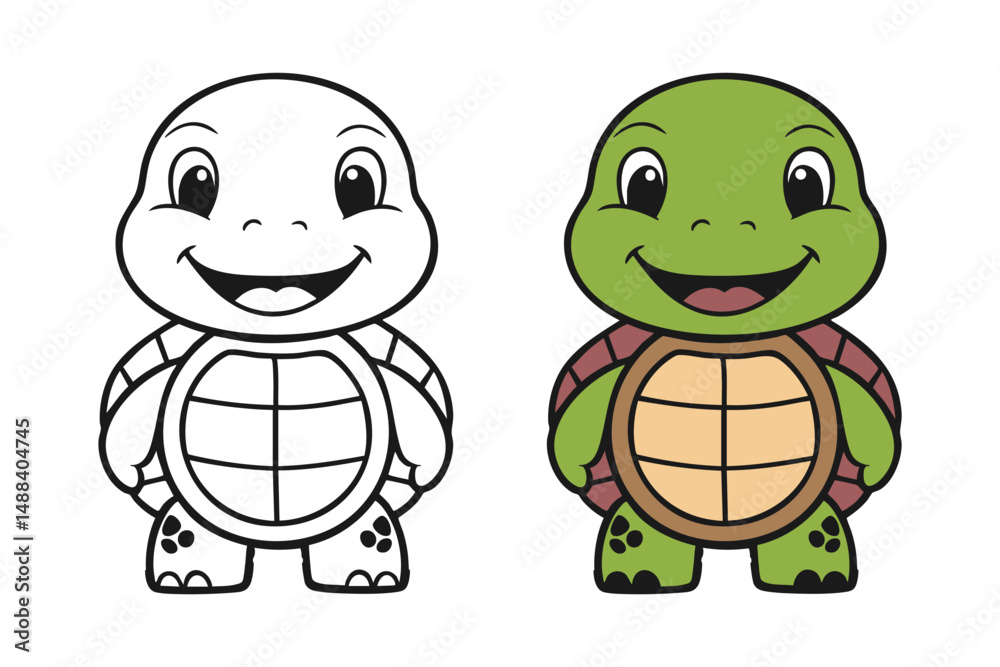 Obraz premium Coloring book turtle