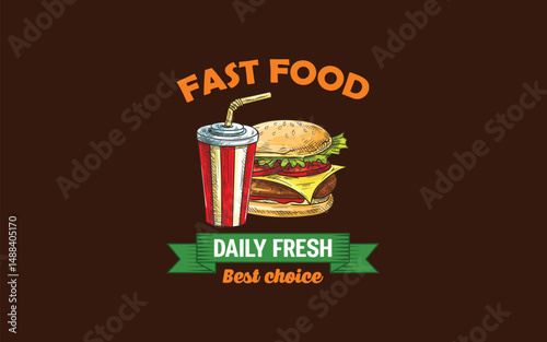 Pizza, Fries, Ice Cream, Burger and Fast Food Icon, Junk Food Combo Logo, Fast Food Illustration Design, Street Food Icon Set, Quick Bite Symbol, Takeaway Food Emblem, Delicious Snack Logo, Fast Food 