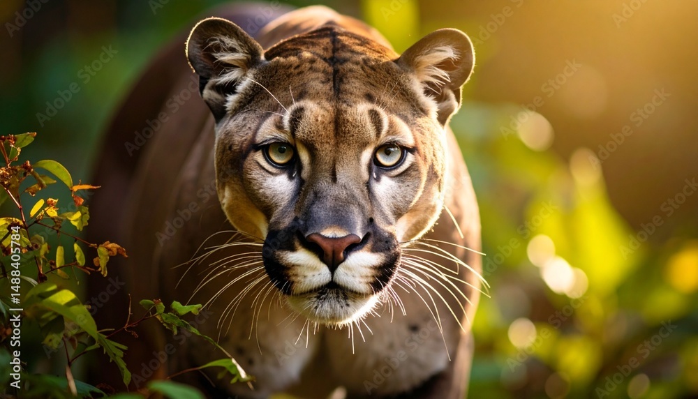 Obraz premium Portrait photo of Florida Panther with blurred background