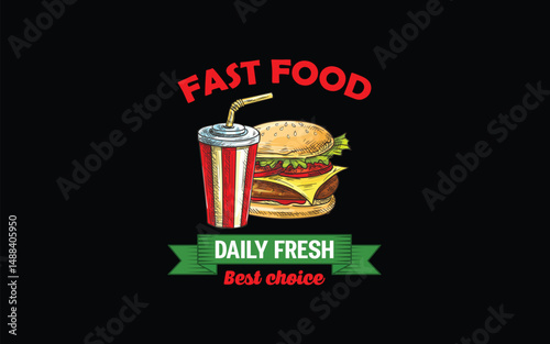 Pizza, Fries, Ice Cream, Burger and Fast Food Icon, Junk Food Combo Logo, Fast Food Illustration Design, Street Food Icon Set, Quick Bite Symbol, Takeaway Food Emblem, Delicious Snack Logo, Fast Food 