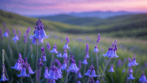 Inland Empire wildflowers including Phacelia campanularia and bluebells during California's superbloom photo