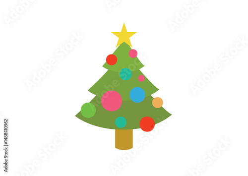 christmas tree evergreen pine fir vector emoji illustration symbol sign icon xmas 