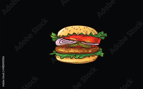 Pizza, Fries, Ice Cream, Burger and Fast Food Icon, Junk Food Combo Logo, Fast Food Illustration Design, Street Food Icon Set, Quick Bite Symbol, Takeaway Food Emblem, Delicious Snack Logo, Fast Food 