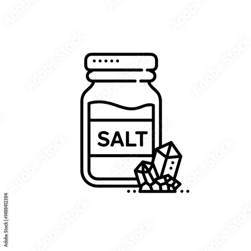 Salt jar icon with crystals

