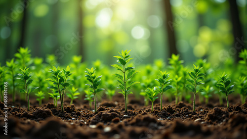 Wallpaper Mural Growing Young Plants in Rich Soil Torontodigital.ca