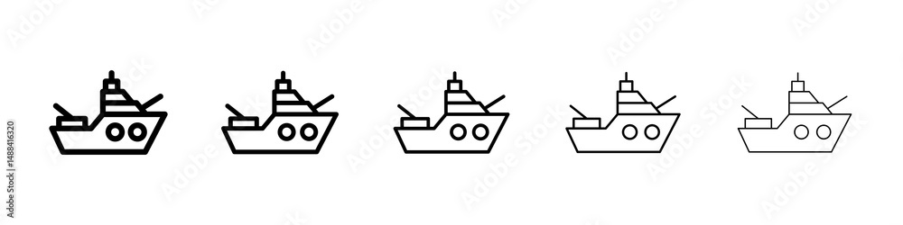 Fototapeta premium Warship icon concept. graphic design, logo, Web, UI.