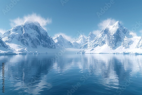 Wallpaper Mural snow-covered mountains in the background , climate change-themed Torontodigital.ca