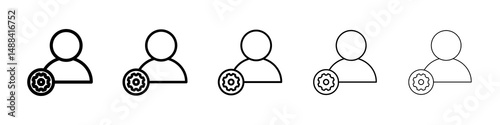 User gear icon concept. graphic design, logo, Web, UI.