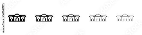 Train station building icon concept. graphic design, logo, Web, UI.