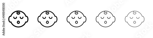 Sleeping baby icon concept. graphic design, logo, Web, UI.