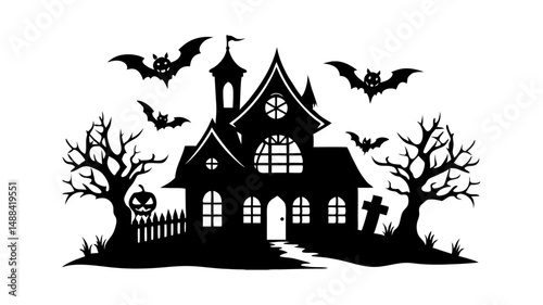 haunted house vector illustration