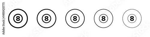 Pool 8 ball icon concept. graphic design, logo, Web, UI.