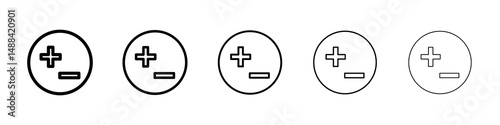 Plus minus icon concept. graphic design, logo, Web, UI.