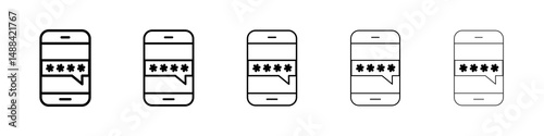 Otp sms password icon concept. graphic design, logo, Web, UI.