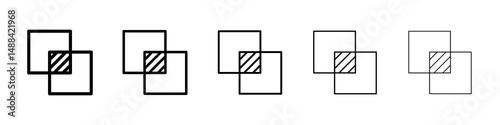 Object intersect icon concept. graphic design, logo, Web, UI.