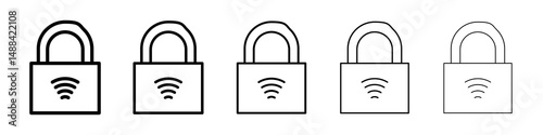 Nfc lock icon concept. graphic design, logo, Web, UI.