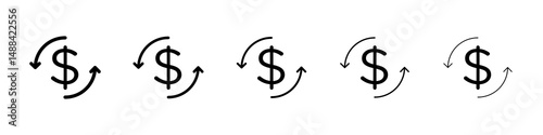 Money transfer icon concept. graphic design, logo, Web, UI.