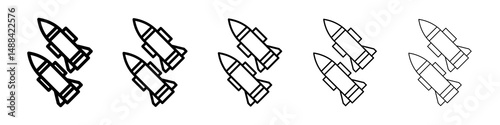 Missile icon concept. graphic design, logo, Web, UI.