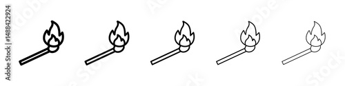 Match fire icon concept. graphic design, logo, Web, UI.