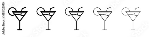 Martini glass icon concept. graphic design, logo, Web, UI.