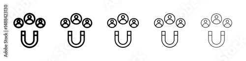 Magnet user icon concept. graphic design, logo, Web, UI.