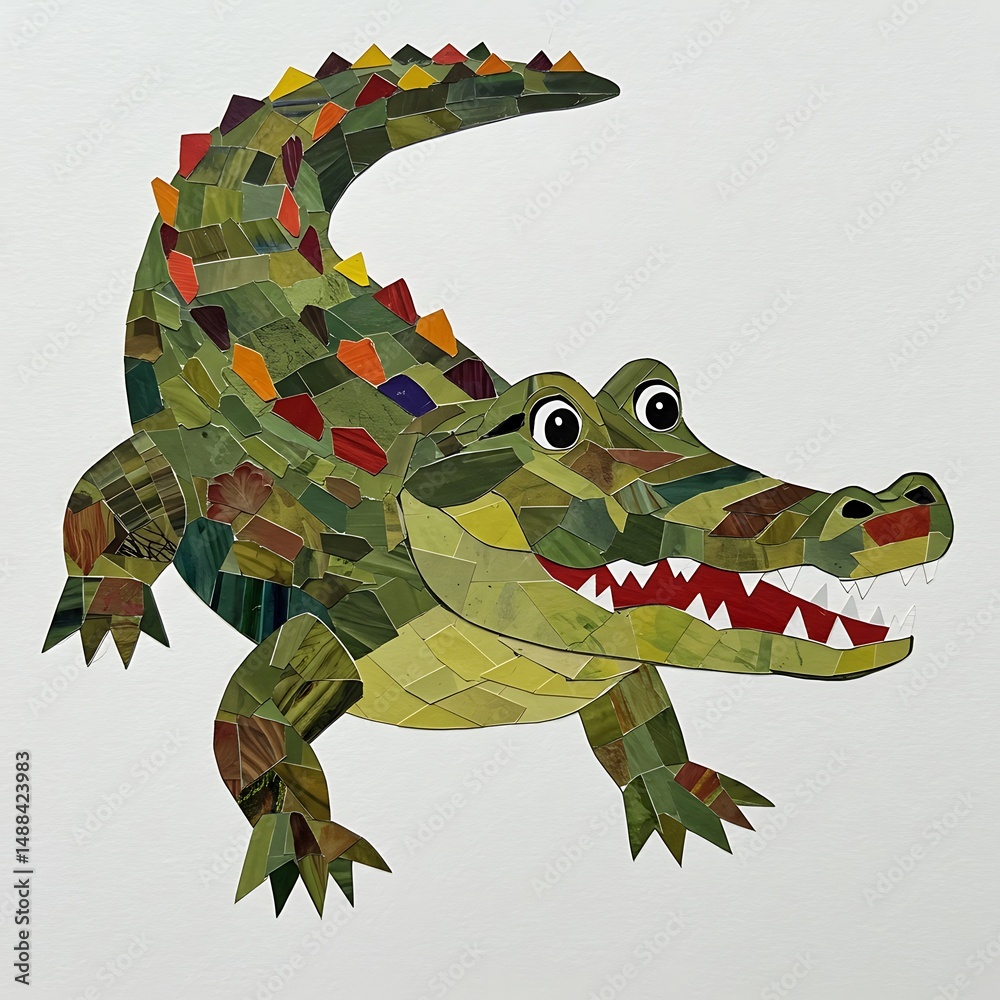 Fototapeta premium Fun Alligator Mosaic Art Project Colorful and Educational for Kids