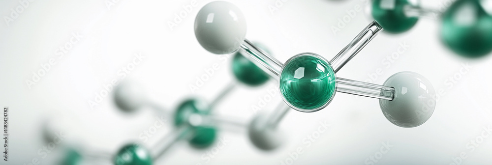 Obraz premium Ethyl formate molecular structure represented in 3D model Generative AI