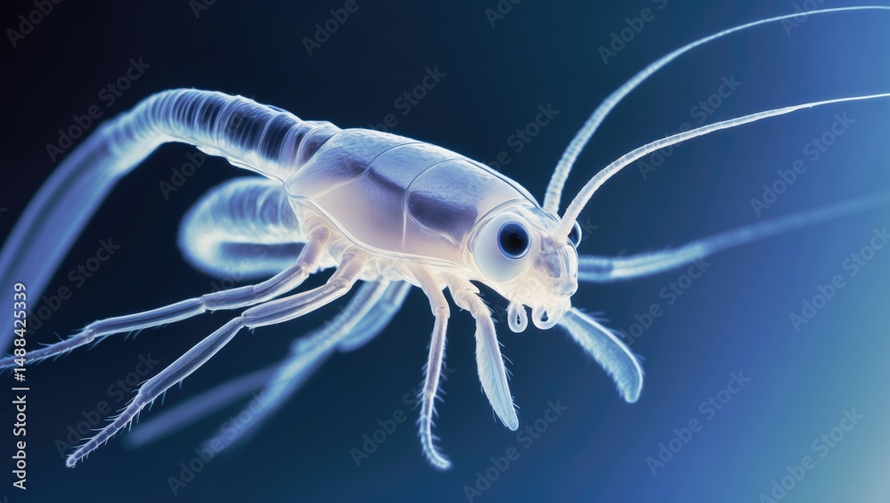 Obraz premium Microscopic photography of zooplankton Water Flea