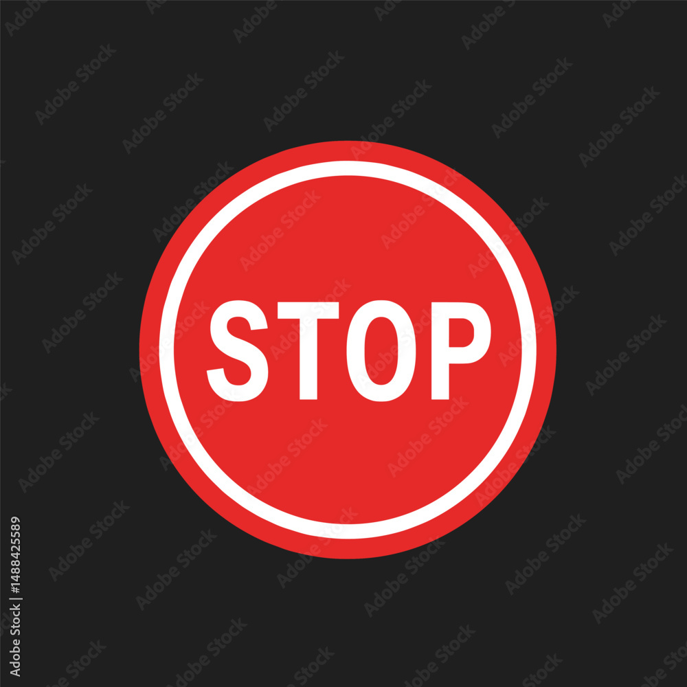 Set of Stop street icon collection. Stop hand sign with text. Red stop sign. Vector Illustration. Set of Stop street icon collection. Stop hand sign with text. Red stop sign. Vector Illustration.